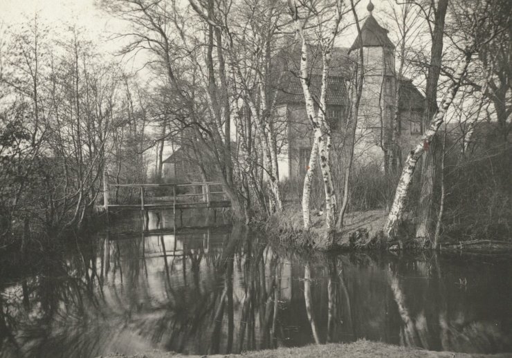 Haus Efing mit Gräfte und Brücke von Südwesten, vor 1939